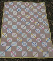 1940s "X" 20 Patch Handmade Quilt