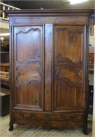 Large Peg Constructed Walnut Armoire.