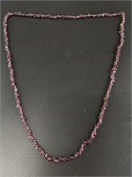 Garnet bead necklace, polished garnets of various