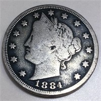 1884 Liberty V Nickel Rare Date
