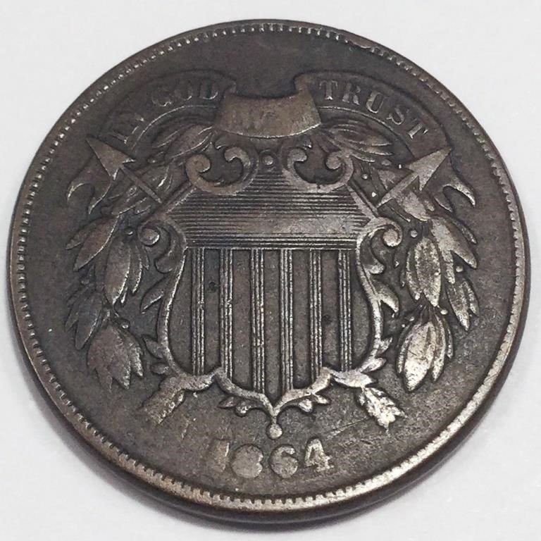 1864 Two Cent Piece High Grade