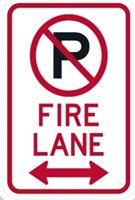 Sign no parking fire lane