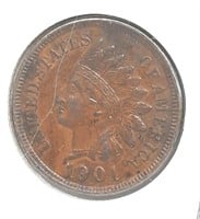 Indian Head Penny 1901 AU