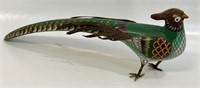 UNUSUAL QUALITY ORIENTAL CLOISONNÉ PEACOCK