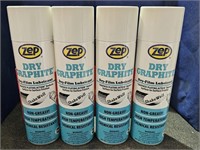 4 Cans Zep Dry Graphite Dry Film Lubricant