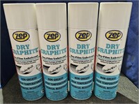 4 Cans Zep Dry Graphite Dry Film Lubricant