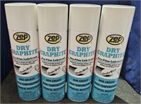 4 Cans Zep Dry Graphite Dry Film Lubricant