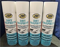 4 Cans Zep Dry Graphite Dry Film Lubricant