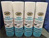 4 Cans Zep Dry Graphite Dry Film Lubricant