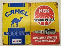 NGL Spark Plug & Camel Metal Signs