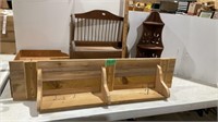 Assorted wooden shelves