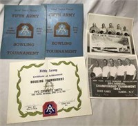 1951 Fifth Army Bowling Tournament, Programs