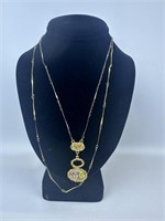 Hand Painted Layered Chain Necklace