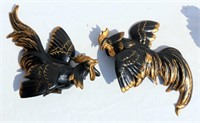 Black & Gold Wall Hanging Norcrest Fighting Chicks