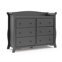 Avalon 6-Drawer Gray Double Kids Dresser