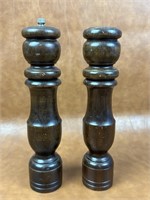 Vintage Wood Salt shaker and Pepper Grinder