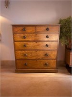 VICTORIAN MAHOGANY CHEST OF 6 DRAWERS