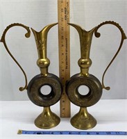 Brass vase pitcher set