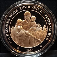 Franklin Mint 45mm Bronze US History Medal 1965