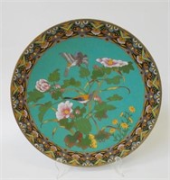Fine Chinese cloisonne charger 30cm dia