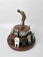rotating divot tool holder/caddy with tools