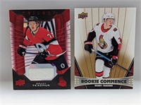 Brady Tkachuk Lot (2) RC Commence & Trilogy Relic