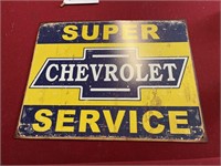 Super Chevrolet service metal sign 
16 x 12
