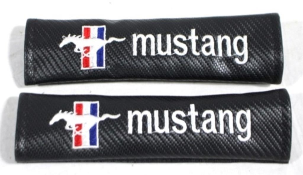 Two Ford Mustang Seatbelt Pads