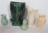 (5) Vintage Pottery Vases Including USA Pottery.