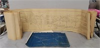 Tray Lot Of Assorted Railroad Blue Prints