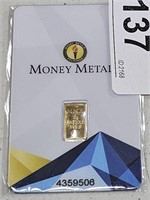 .999 .5 g Fine Gold  Mini Bar