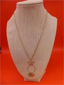 14 K Yellow Gold 18" Chain, Charm Keeper And
