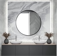 Black Circle Wall Mirror 32 Inch for Decor