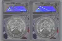 2 - 2021 ASE Silver Eagles ANACS MS70 Ty1