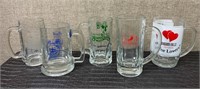 MIXED LOT OF GLASS BEER MUGS