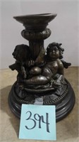 Bronze Candleholder on Marble Base