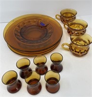 Assorted Amber Glass