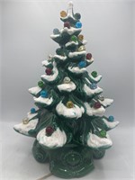 Vintage flocked ceramic Christmas tree