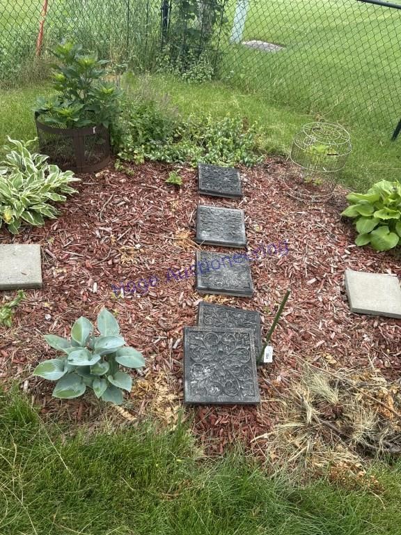 (5) PAVERS W/ TIN COVERS, (2) CONCRETE PAVERS,