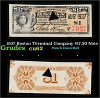 1937 Boston Terminal Company $17.50 Note Grades Se