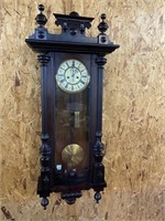 Antique Twin Weight  Vienna Regulator Clock 1900