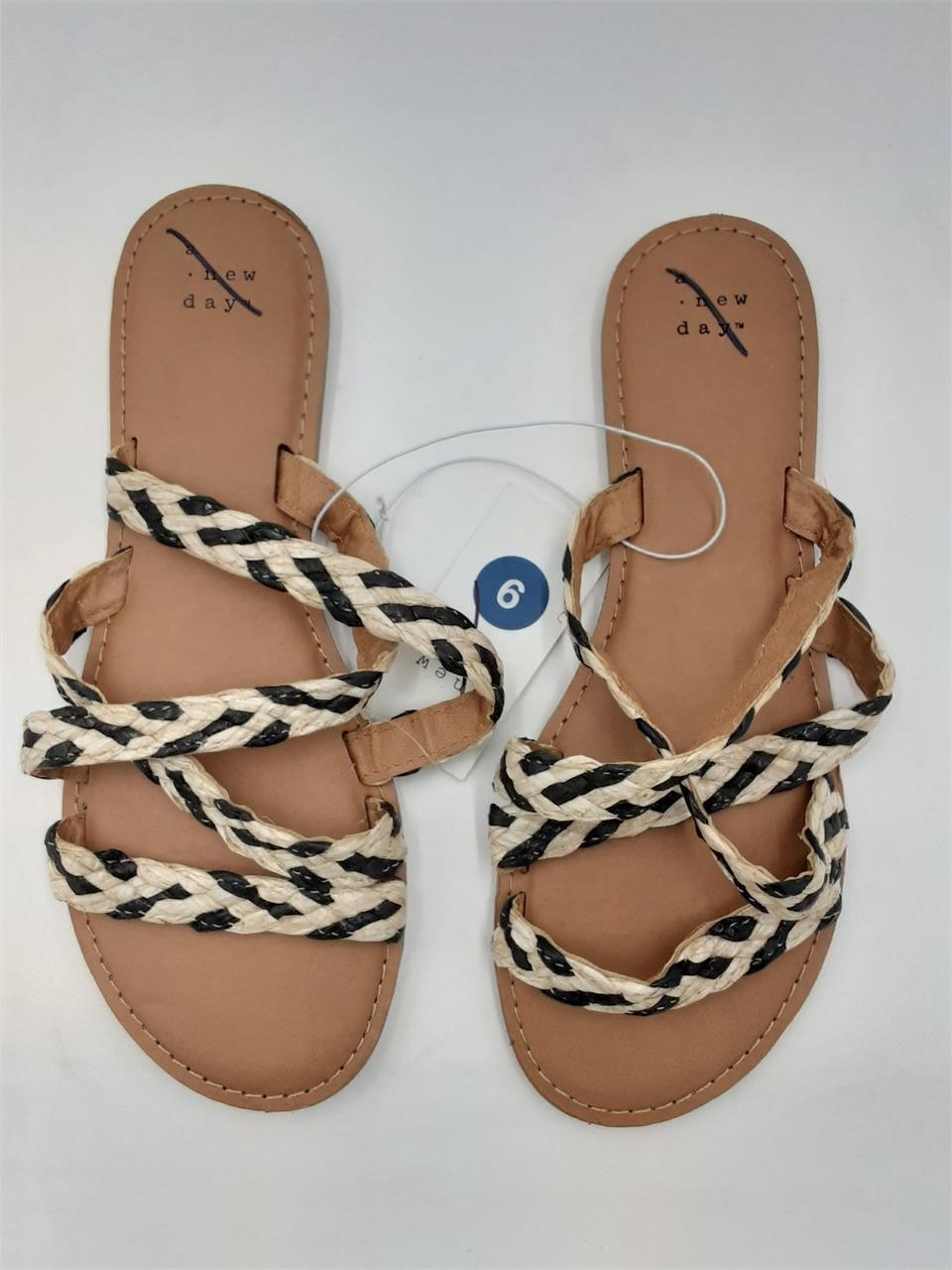A New Day sandals black& white straps size 9