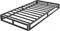 6 Inch Twin Bed Frame With Round Corner Edges, Low