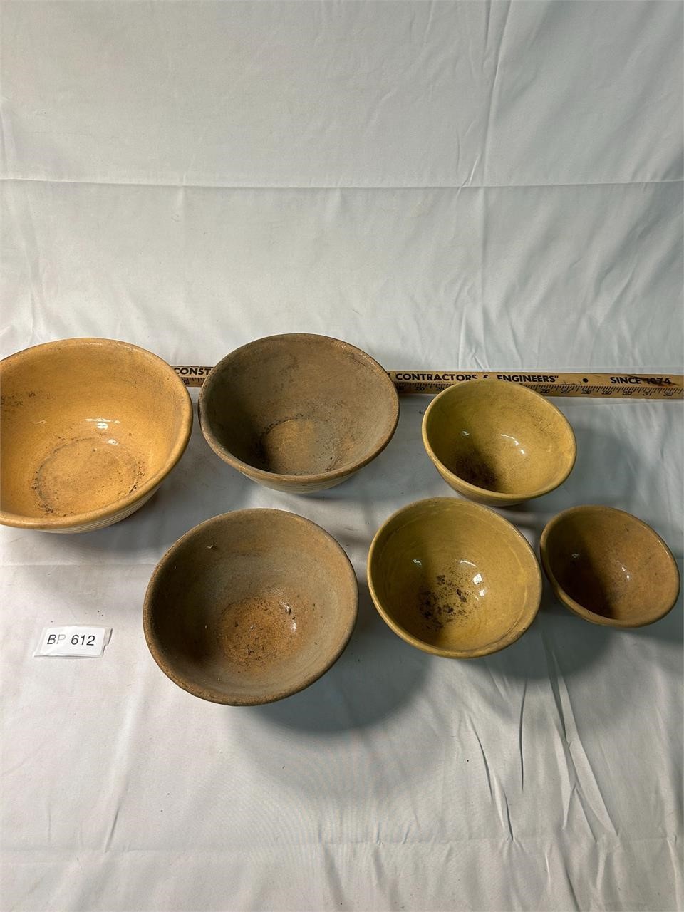 Lot of Vintage Yellow-ware Bowls