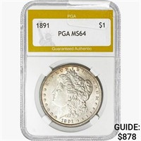 1891 Morgan Silver Dollar PGA MS64