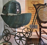 Antique Wicker Baby Buggy*