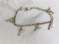 STERLING DOLPHIN BRACELET 7.5"