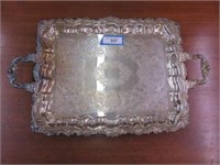 LARGE SILVERPLATE FOOTED TRAY 25" X 16"