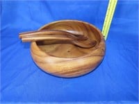 Wood Bowl w/ Utensils