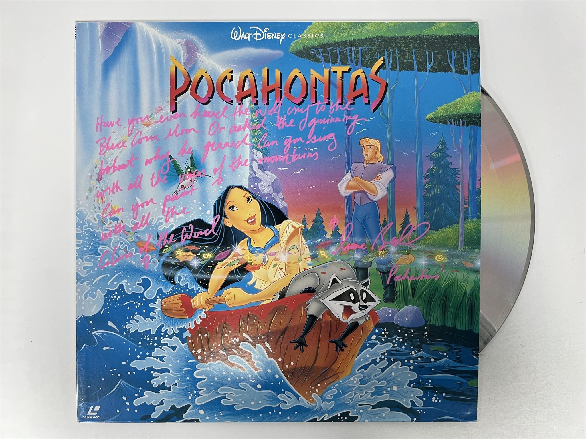 Autograph COA Pocahontas Laser Disc